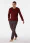 Pyjama lang biologisch katoen gestreept terracotta - selected! premium