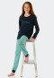 Pigiama lungo in cotone biologico di colore verde menta con motivo a pois - Nightwear