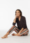 Pyjama lang biologisch katoen V-hals antraciet - Comfort Nightwear