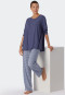 Pajamas long organic cotton wide A-shape blue - Flared Fit