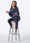 Schlafanzug lang Plüsch-Shirt Leggings nachtblau - Nightwear