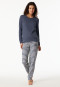 Pigiama lungo a righe blu denim - Casual Essentials