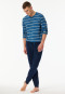 Lange pyjama knoopsluiting donkerblauw - Casual Nightwear