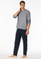 Pyjama lange knoopsluiting nachtblauw - Casual Essentials