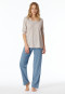Schlafanzug lang sand gemustert - Comfort Essentials