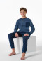 Schlafanzug lang Streifen blau - Nightwear