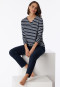 Midnight blue long striped pajamas - Casual Essentials