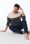 Schlafanzug lang Streifen nachtblau - Casual Nightwear