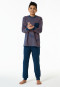 Schlafanzug lang Streifen orange - Nightwear