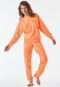 Lange pyjama sweatwear biologisch katoen boorden abrikoos - Natural Rythm