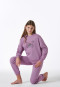 Schlafanzug lang Sweatwear Bündchen mauve - Nightwear