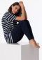 Pyjama lang T-shirt legging gestreept nachtblauw - Casual Essentials