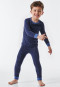 Pyjama long Tencel Coton Bio poignets étoiles bleu foncé - Natural Love