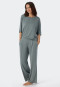 Pyjama lang Tencel oversized shirt korte mouwen jade - selected! premium
