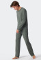 Pajamas long Tencel V-neck stripes jade - Selected! Premium