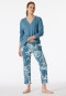 Pyjamas long V-neck blue gray - Modern Nightwear