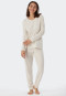 Pyjama long encolure en V marinière naturel chiné - Essential Stripes