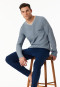 Pyjamas long pyjamas v-neck cuffs dark blue - 95/5