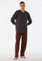 Pyjama lang V-hals pied-de-poule antraciet - Comfort Essentials