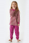 Pigiama lungo con polsini realizzato in velour a righe, color bacca - Cat Zoe