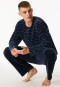 Pyjamas long velour stripes midnight blue - Casual Nightwear