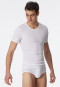 T-shirt bianca a doppia costa a manica corta - Essentials