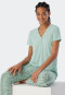 Shirt kurzarm Henley Knopfleiste mint - Mix+Relax