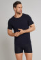 Shirt korte mouwen jersey elastisch ronde hals blauw-zwart - Long Life Soft
