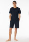 Shirt short sleeve button placket midnight blue - Mix+Relax