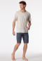 Shirt korte mouw Organic Cotton strepen beige - Mix+ Relax
