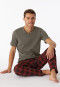 Shirt korte mouwen biologisch katoen V-hals taupe - Mix+Relax