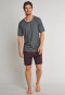 T-shirt à manches courtes gris foncé chiné à col rond - Mix & Relax Cotton Modal