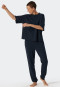 Shirt korte mouwen Tencel duurzaam oversized donkerblauw - Mix+Relax