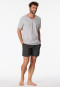 Shirt short-sleeve V-neck heather grey - Mix + Relax