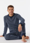 Shirt langarm Fleece Bündchen nachtblau - Mix+Relax