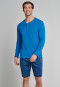Shirt langarm Jersey Knopfleiste blau - Mix+Relax