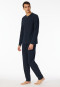 Shirt lange mouwen knoopsluiting nachtblauw - Mix+ Relax