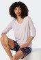 Shirt langarm Modal V-Ausschnitt powder pink - Mix+Relax