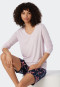 Shirt long-sleeved modal V-neck powder pink - Mix+Relax