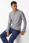 Maglia a maniche lunghe in cotone biologico con abbottonatura, grigio screziato - Mix+Relax