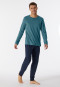 Maglia a maniche lunghe in cotone biologico, verde petrolio - Mix+Relax