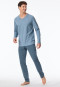 Shirt langarm V-Ausschnitt blaugrau - Mix+Relax