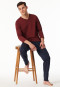 Shirt met lange mouwen en v-hals wijnrood - Mix+ Relax