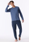 Shirt met lange mouwen en v-hals, faded denim - Mix+ Relax