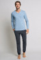 Shirt langarm V-Ausschnitt hellblau - Mix & Relax Cotton