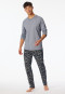 Shirt long-sleeve v-neck midnight blue ringed - Mix+Relax
