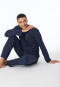 Shirt long-sleeve v-neck midnight blue - Mix+Relax