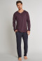 Shirt langarm V-Ausschnitt rotbraun - Mix & Relax Cotton Modal