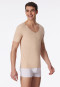 Interlock seamless short-sleeved shirt with v-neck clay - Laser Cut