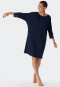 Maglia del pigiama oversize con maniche a 3/4, polsini, in modal, blu scuro - Modern Nightwear